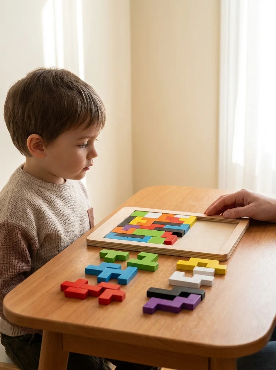 Ahşap tetris blok puzzle, 42 parça