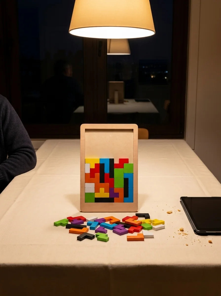 Ahşap tetris blok puzzle, 42 parça