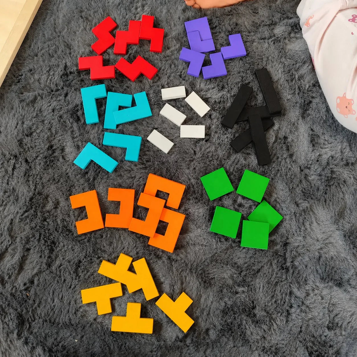 Ahşap tetris blok puzzle, 42 parça