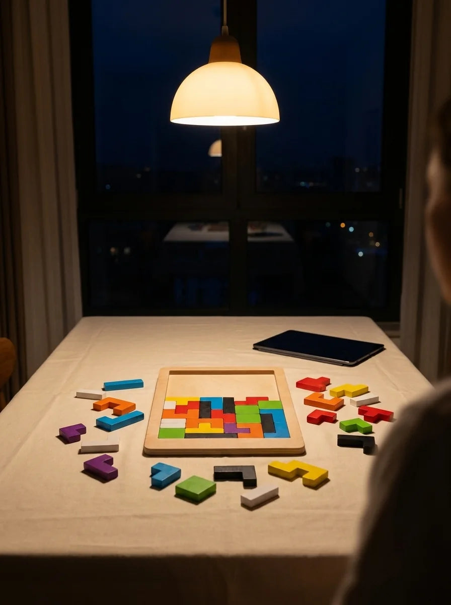 Ahşap tetris blok puzzle, 42 parça