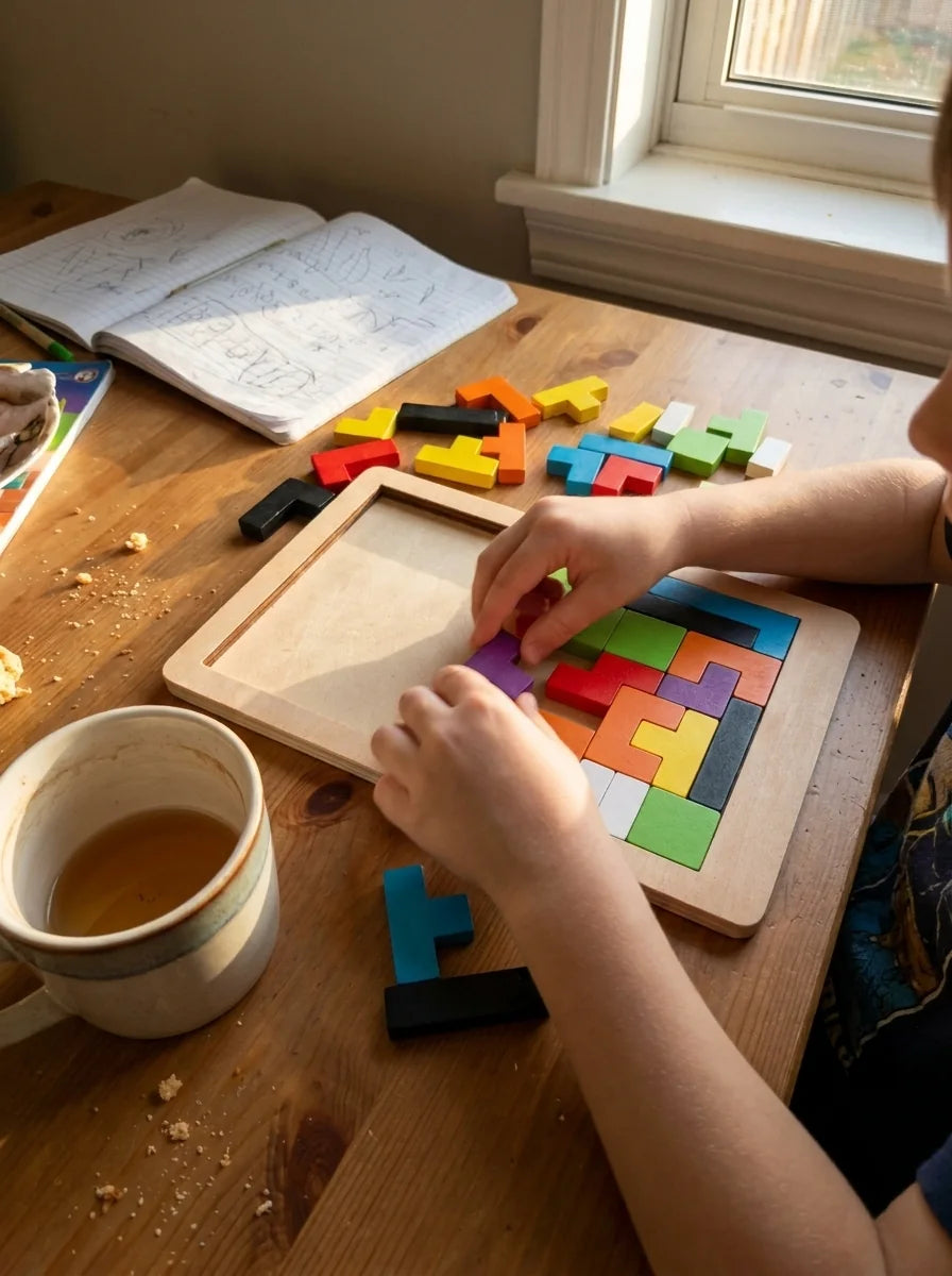 Ahşap tetris blok puzzle, 42 parça