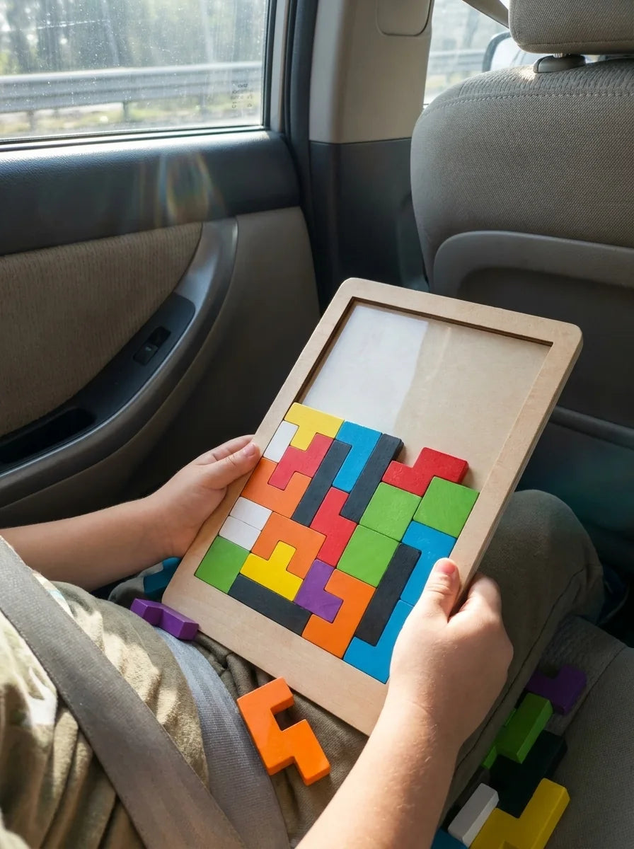 Ahşap tetris blok puzzle, 42 parça